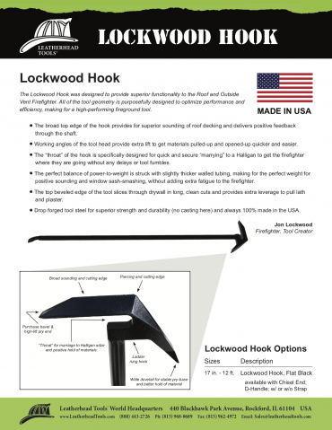 Leatherhead Tools Introduces the “Lockwood Hook”